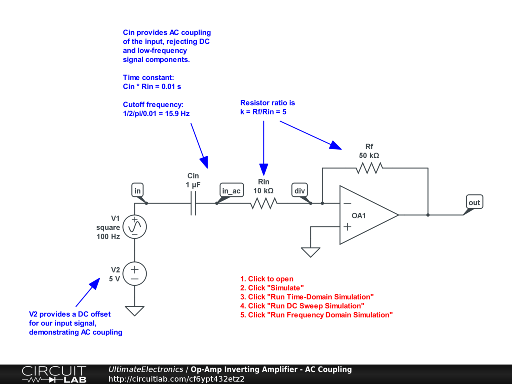 OpAmp Inverting Amplifier Ultimate Electronics Book