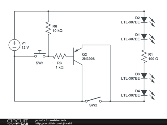 transistor leds - CircuitLab