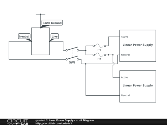 Linear Power Supply circuit Diagram - CircuitLab