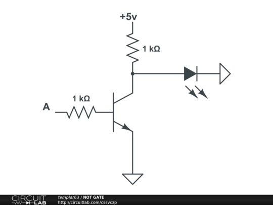Circuit Of Not Gate - Circuit Diagram