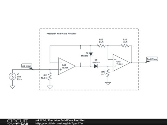 Precision Full-Wave Rectifier - CircuitLab