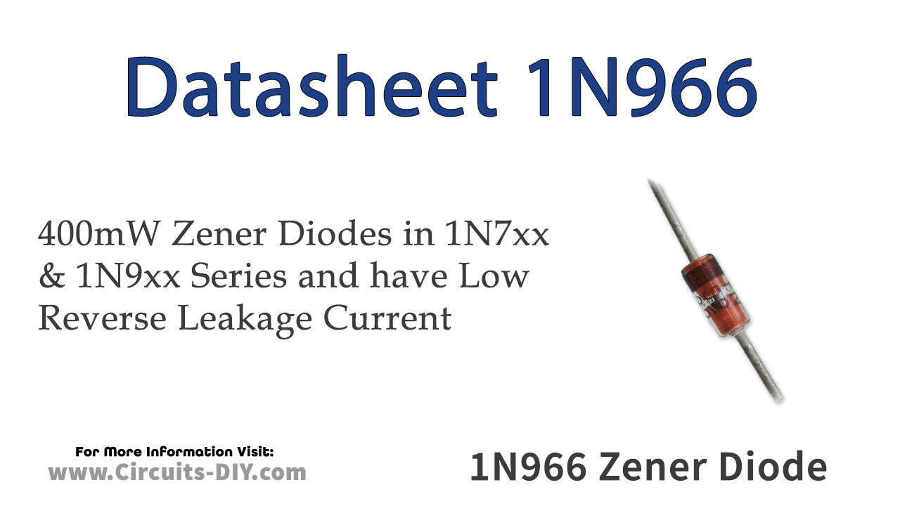 1N966 16V 400mW Zener Diode Datasheet