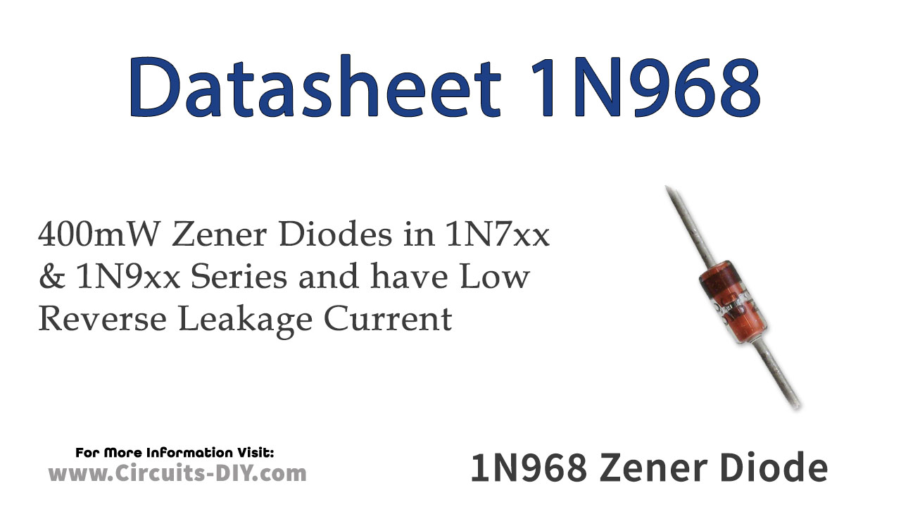 1N968 20V 400mW Zener Diode Datasheet