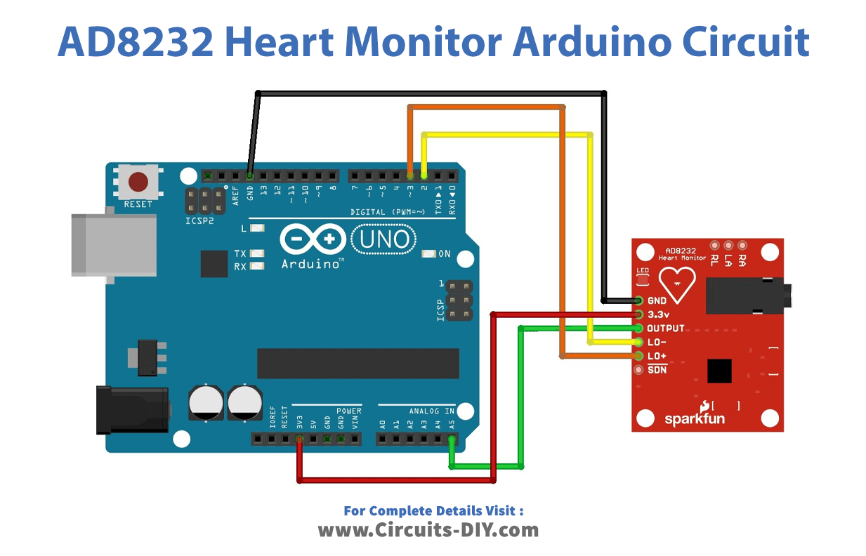 AD8232 ECG Module with Arduino Heart Rate Monitor