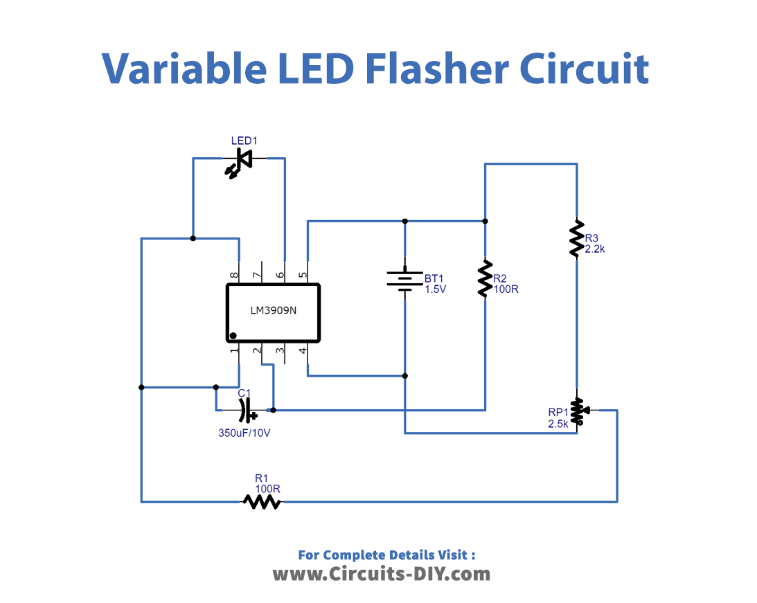 Variable LED Flasher using LM3909