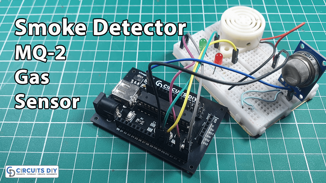 Smoke Detection using MQ2 Gas Sensor Atmega328p Arduino
