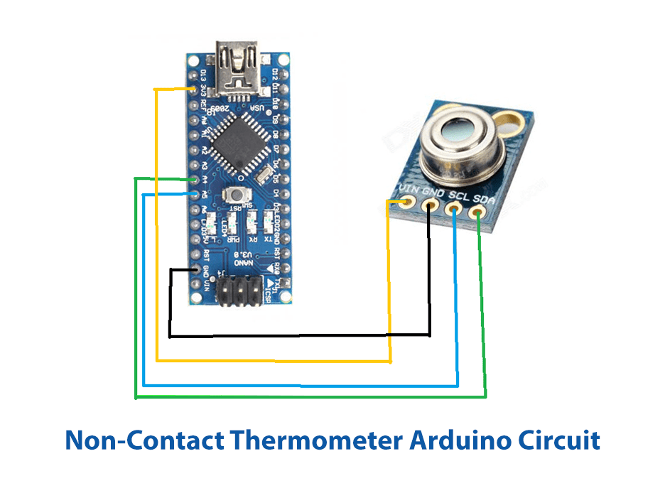 NonContact Thermometer using MLX90614 & Arduino