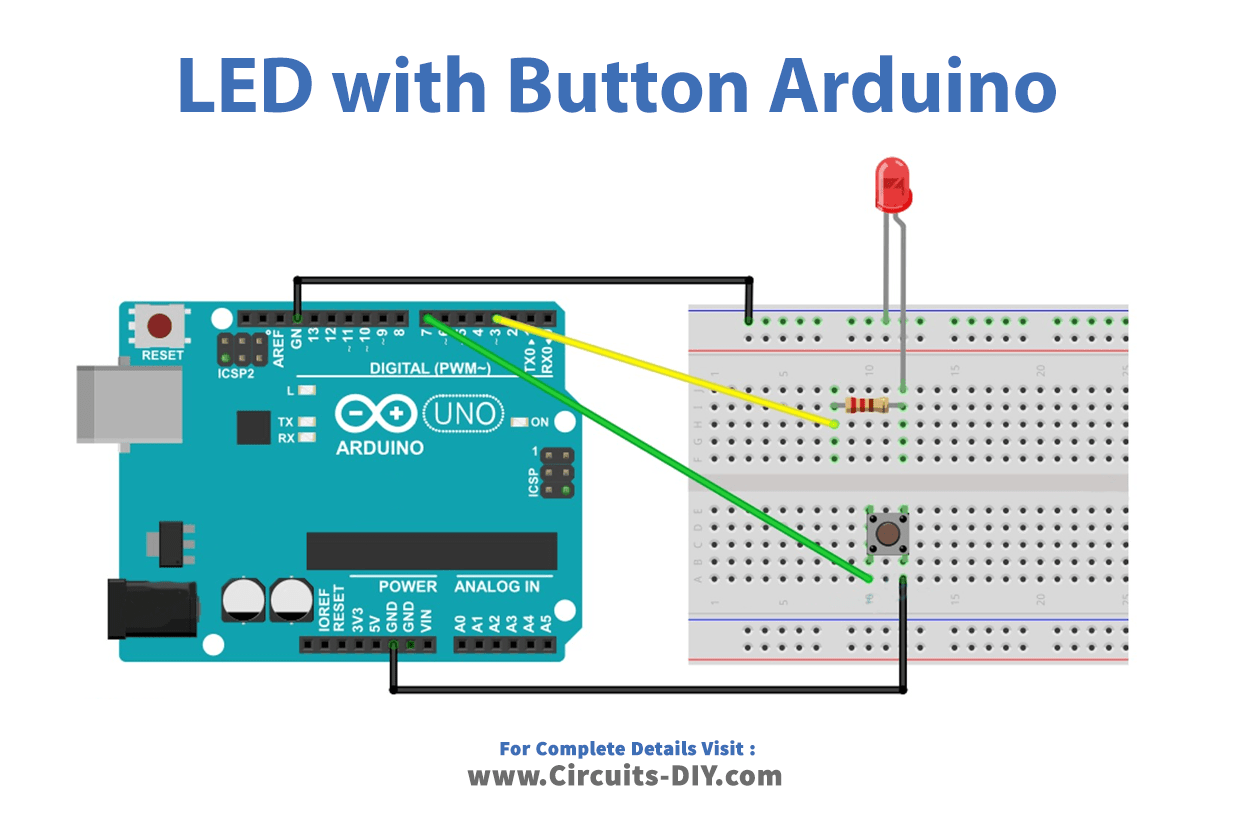 Control LED with Push Button Arduino Tutorial