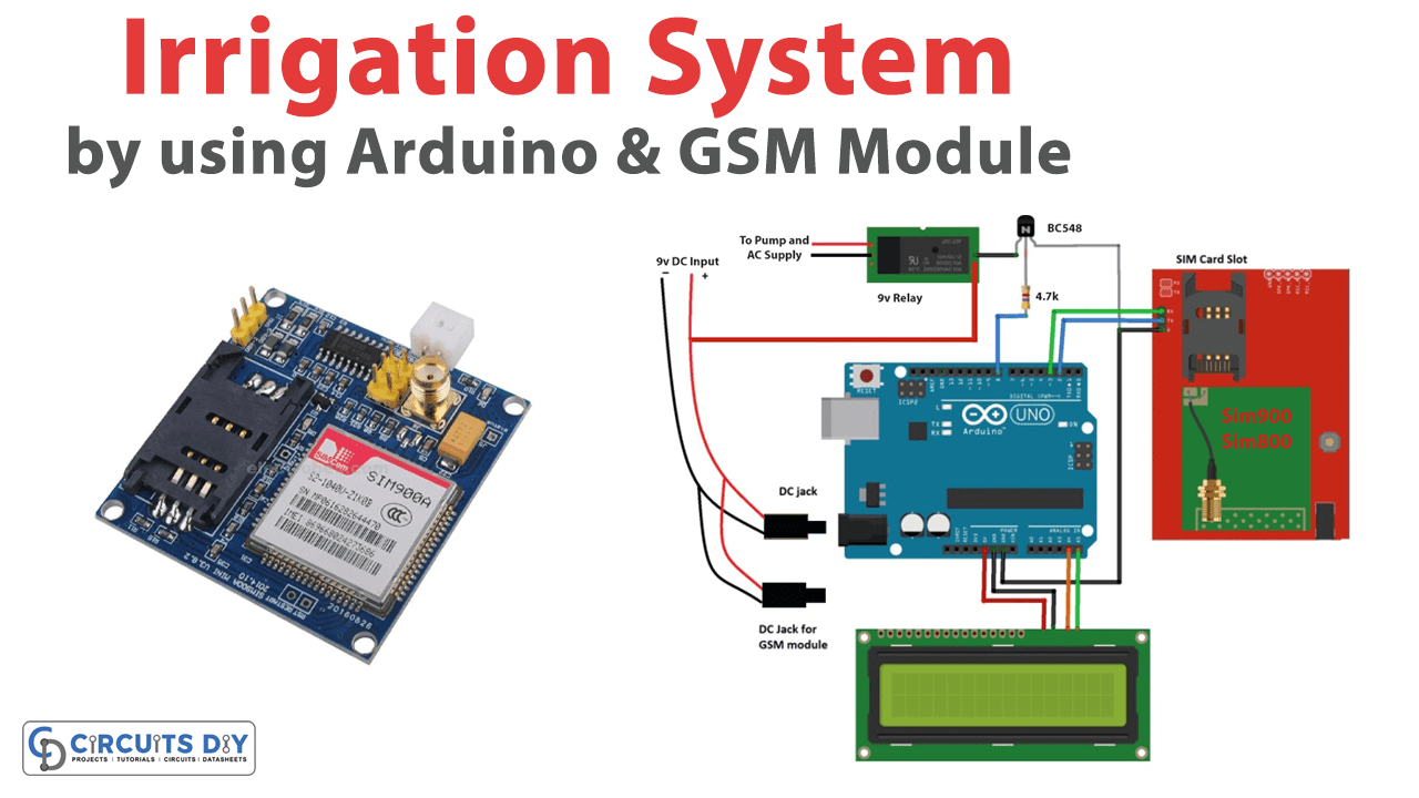 Irrigation System Circuit using GSM and Arduino