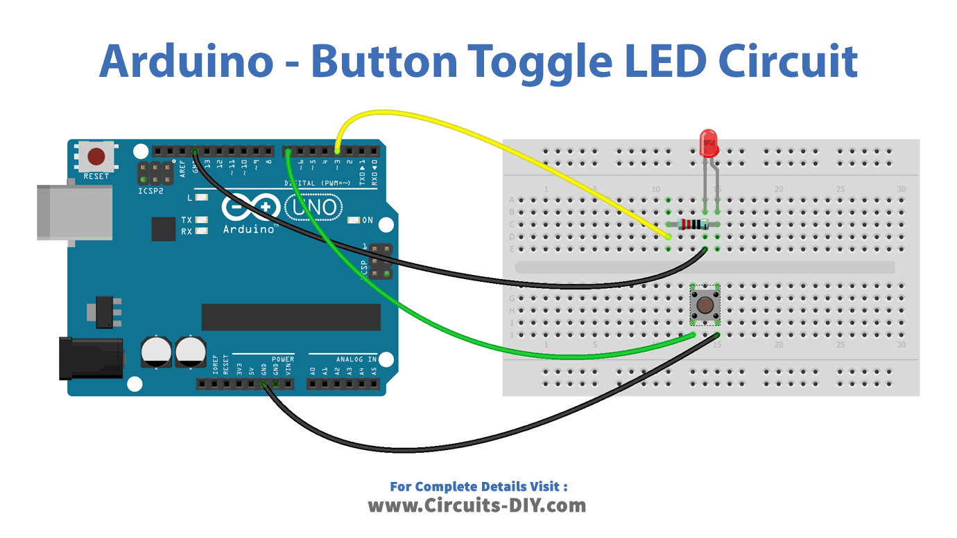 Toggle LED with Button Arduino Tutorial