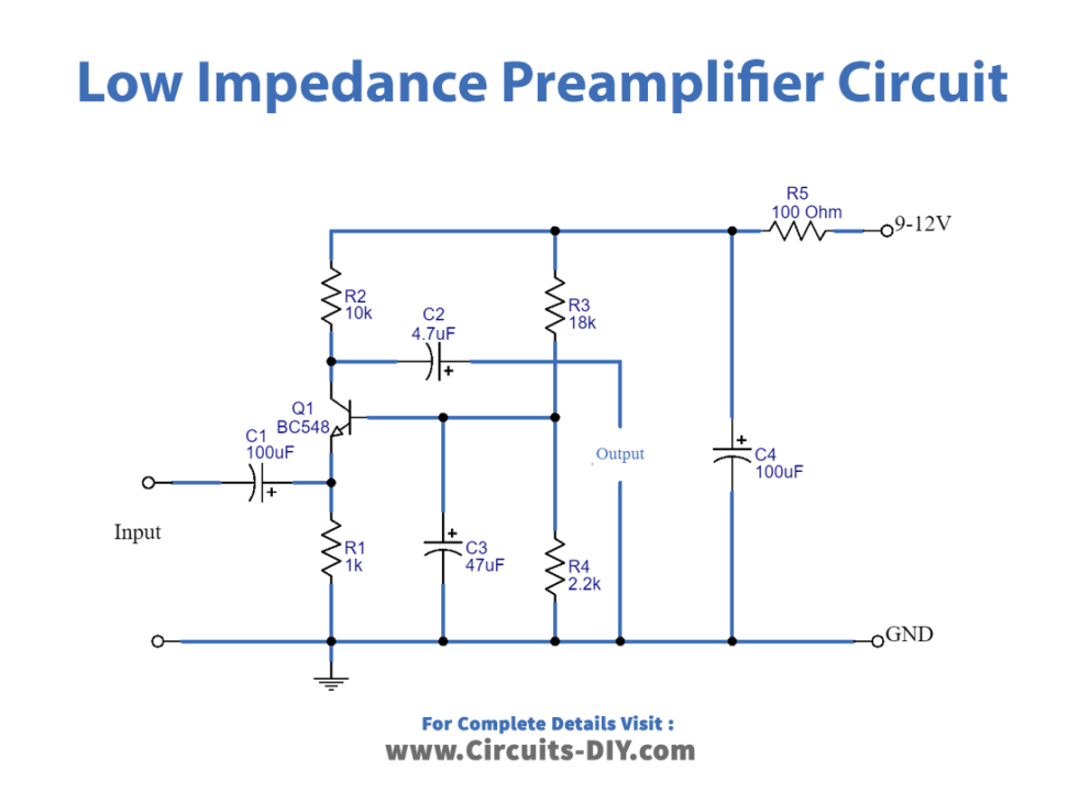 Low Impedance Input Preamplifier Microphone Speaker