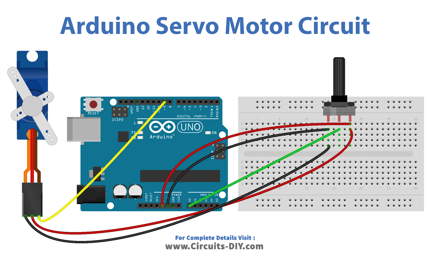 Servo Motor Controlled by Potentiometer Arduino Tutorial