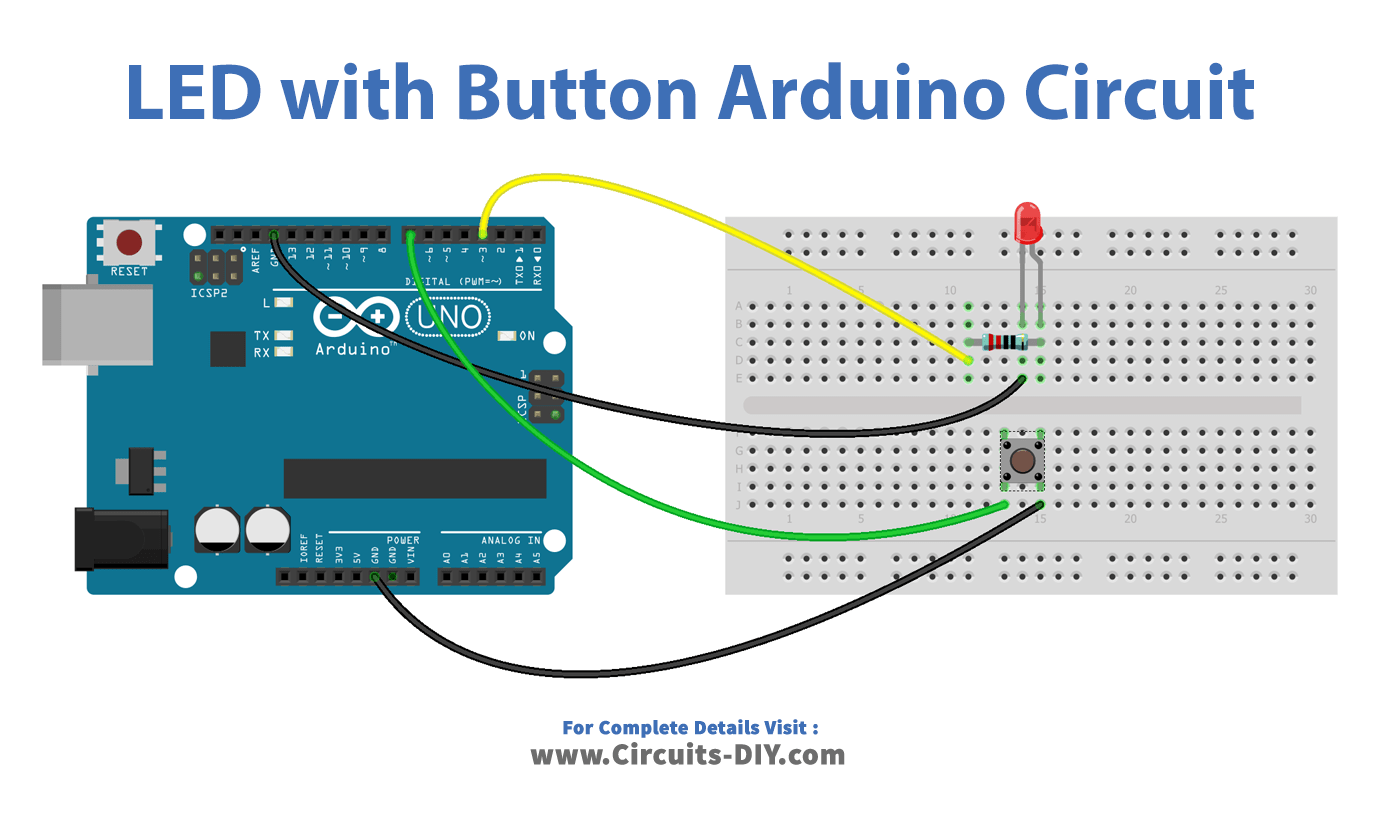 Control LED with Push Button Arduino Tutorial