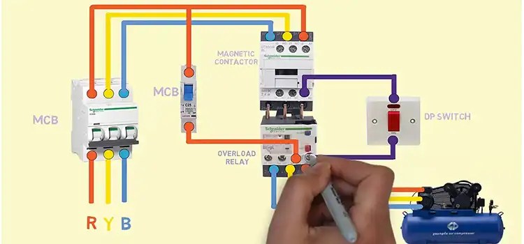 Three-Phase Air Compressor Motor Starter Wiring Diagram | A Complete
