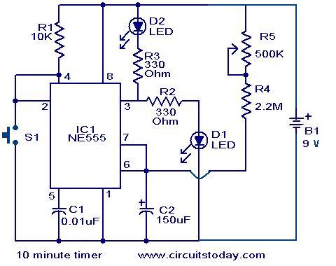 10 Minute timer circuit. - Electronic Circuits and Diagrams-Electronic