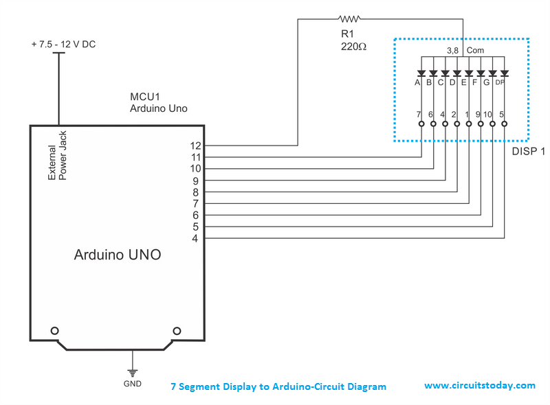 Arduino And Seven Segment Display Interfacing