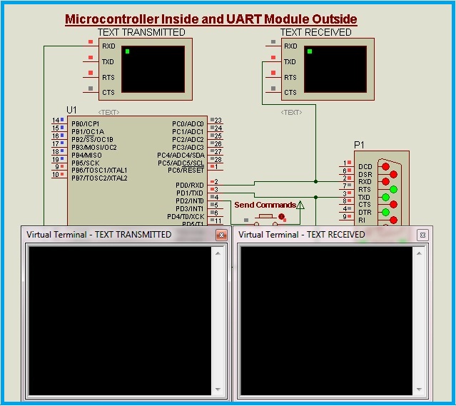 Virtual COM Ports in Proteus Interface UART GSM Module