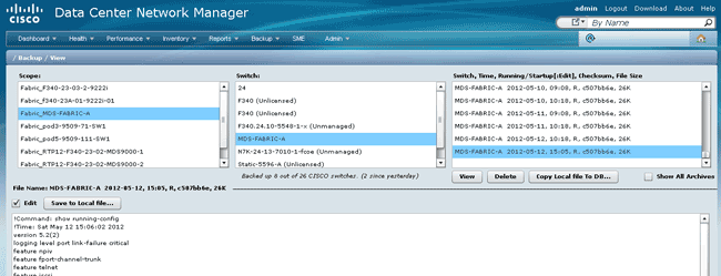 Data Center Network Manager (DCNM) with SFTP Switch Configuration