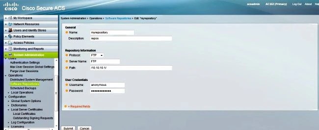 ACS Backup with an FTP Repository Configuration Example Cisco