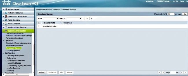 ACS Backup with an FTP Repository Configuration Example Cisco