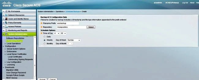 ACS Backup with an FTP Repository Configuration Example Cisco