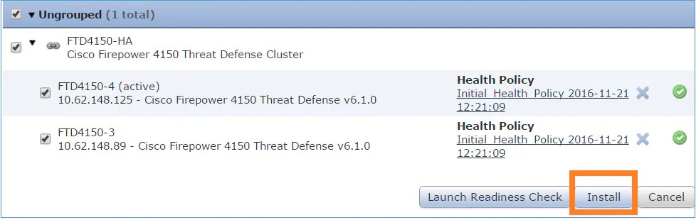 Upgrading an FTD HA pair on Firepower appliances Cisco