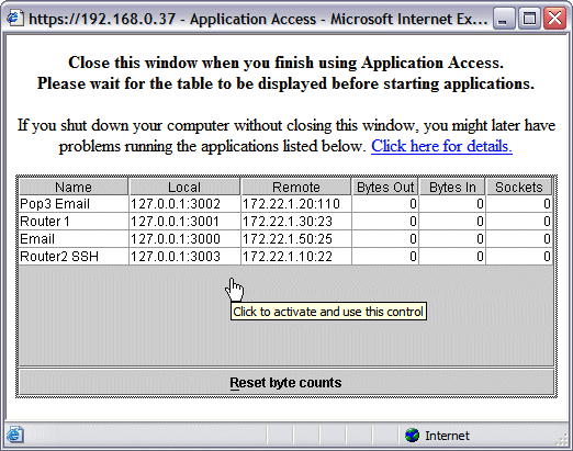 ThinClient SSL VPN (WebVPN) IOS Configuration Example with SDM Cisco
