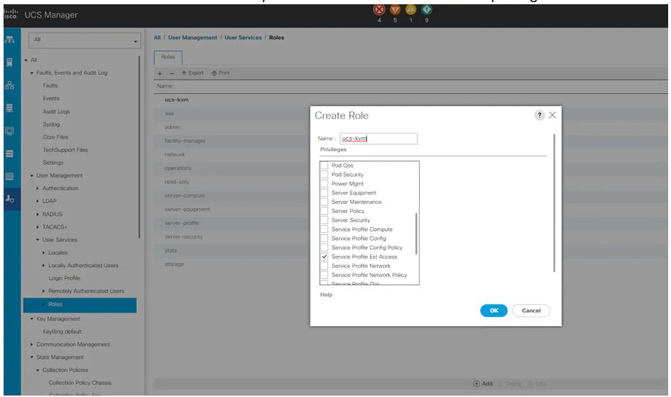 Configure KVM Role Access to UCSM Domain from UCS Central Cisco