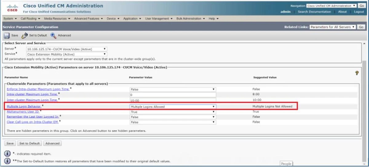 Extension Mobility and Extension Mobility Cross Cluster Changes in CUCM 12.5 Cisco