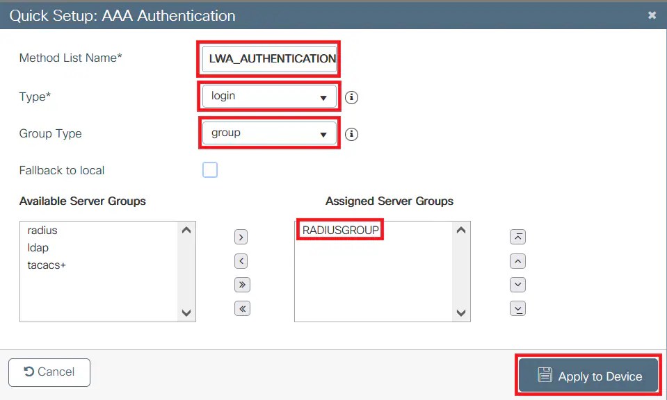 Configure Local  Authentication with External Authentication Cisco