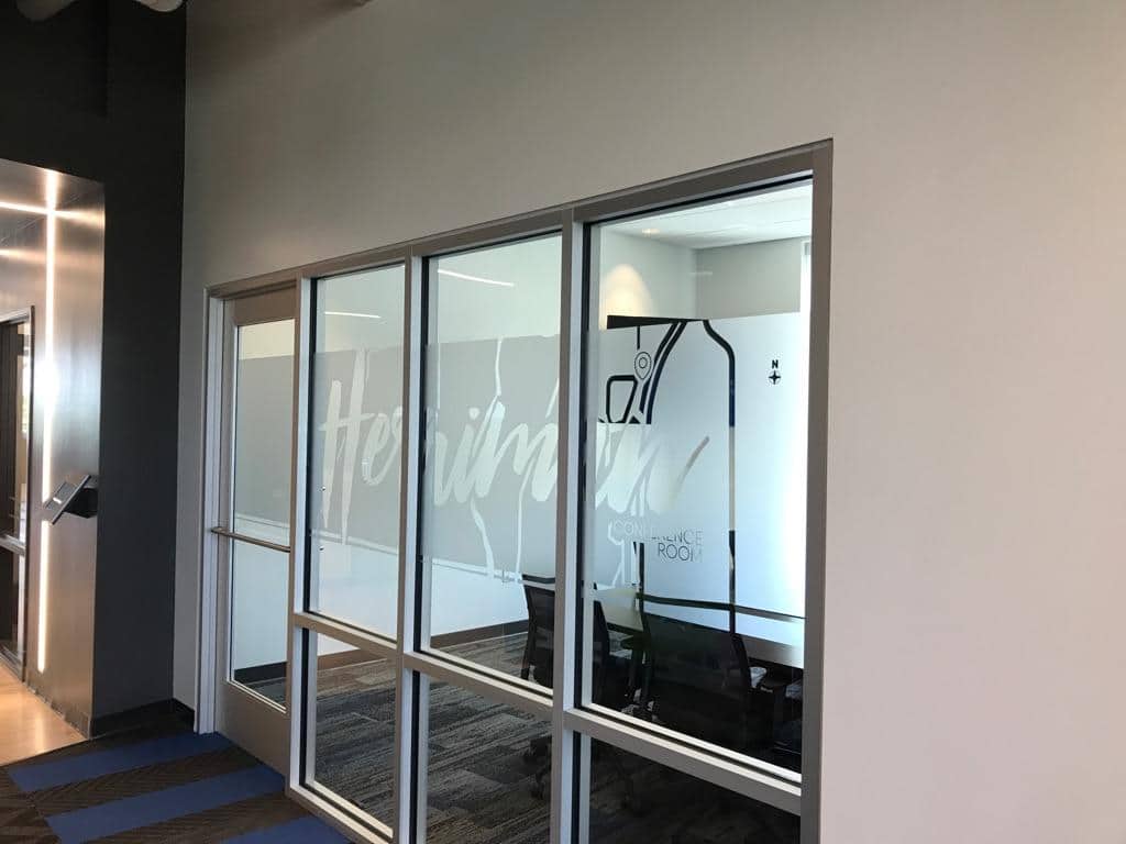 Custom Corporate Window Frosting Designs in Indianapolis