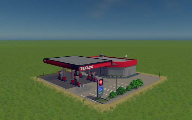 Texaco gas station ( ploppable RICO ready ) Cities Skylines Mod download