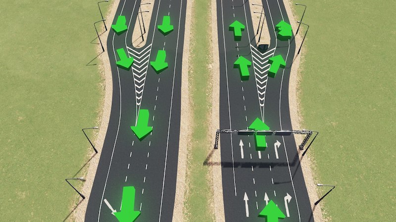 Highway On Ramp 2+1 to 3 Cities Skylines Mod download