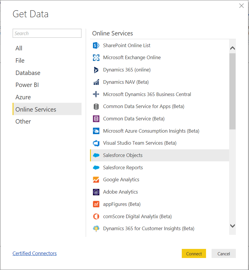 Connect to Salesforce objects in Power BI Cittabase