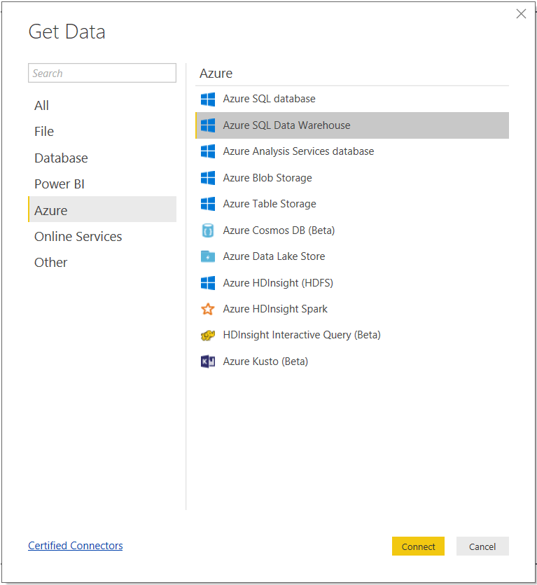 Connect to Azure SQL Data Warehouse in Power BI Cittabase