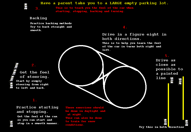 Examples of Practice Driving Steps