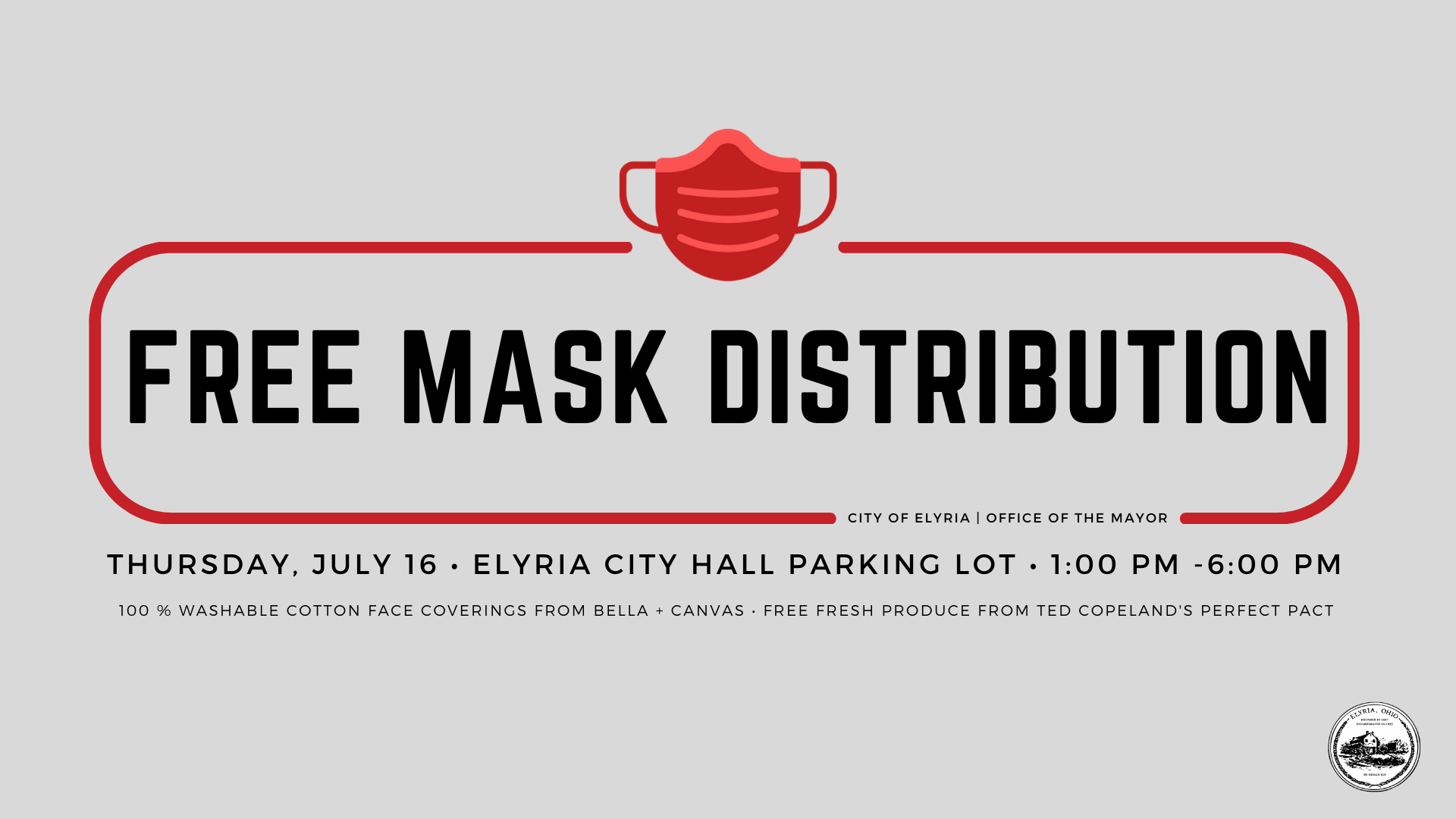 Free Mask Distribution City of Elyria
