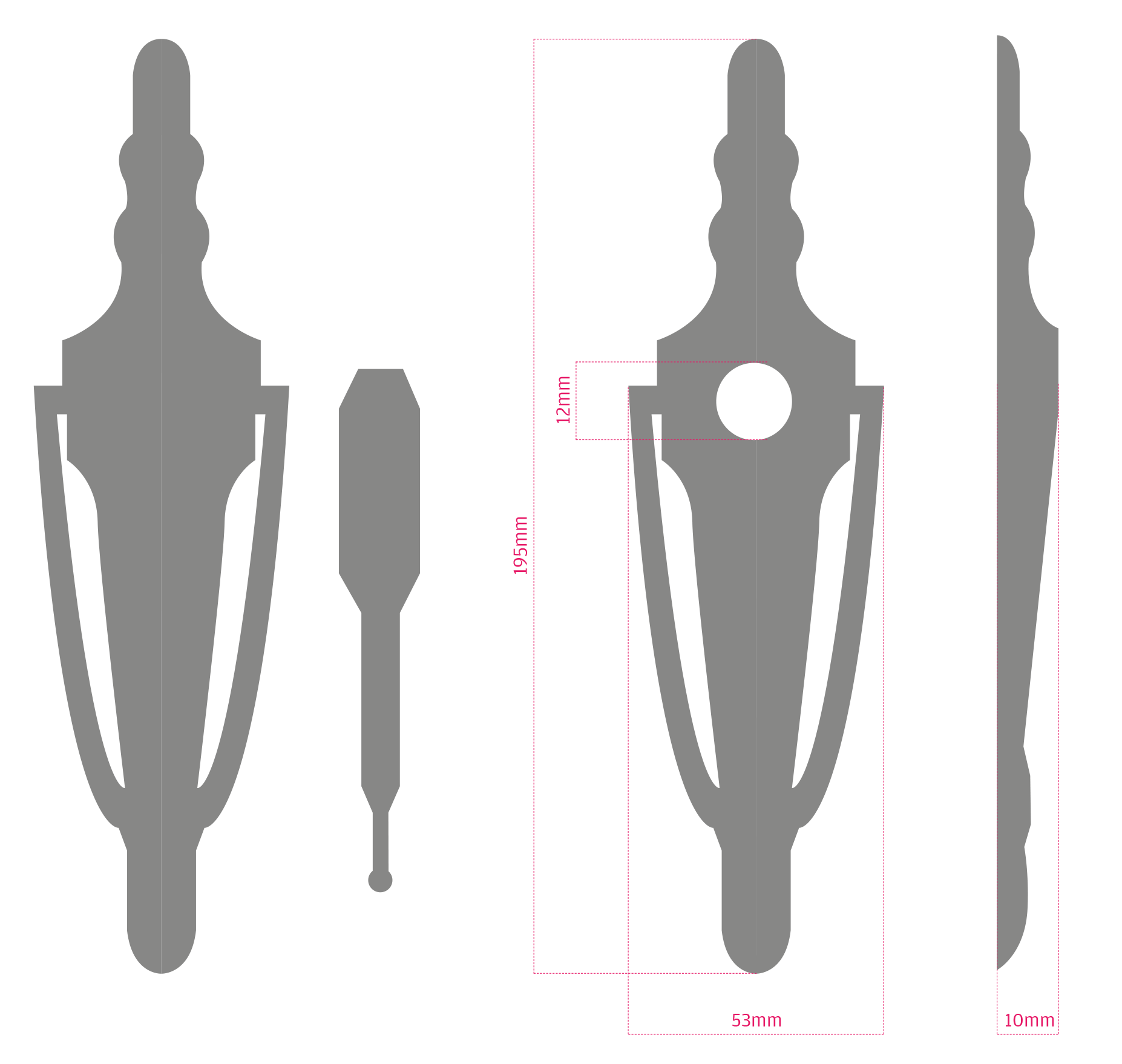 8 Inch Victorian Slim Line Self Adhesive Door Knockers