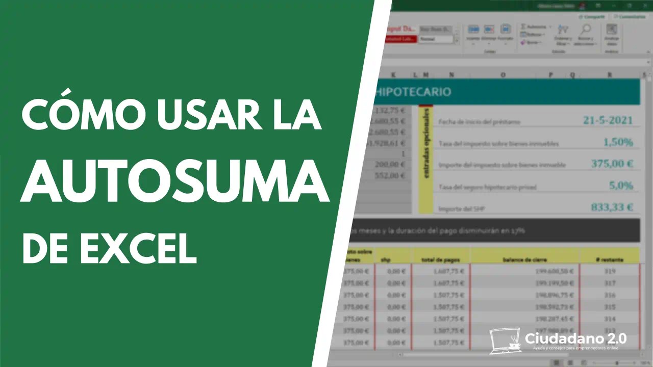 Cómo hacer la Autosuma en Excel
