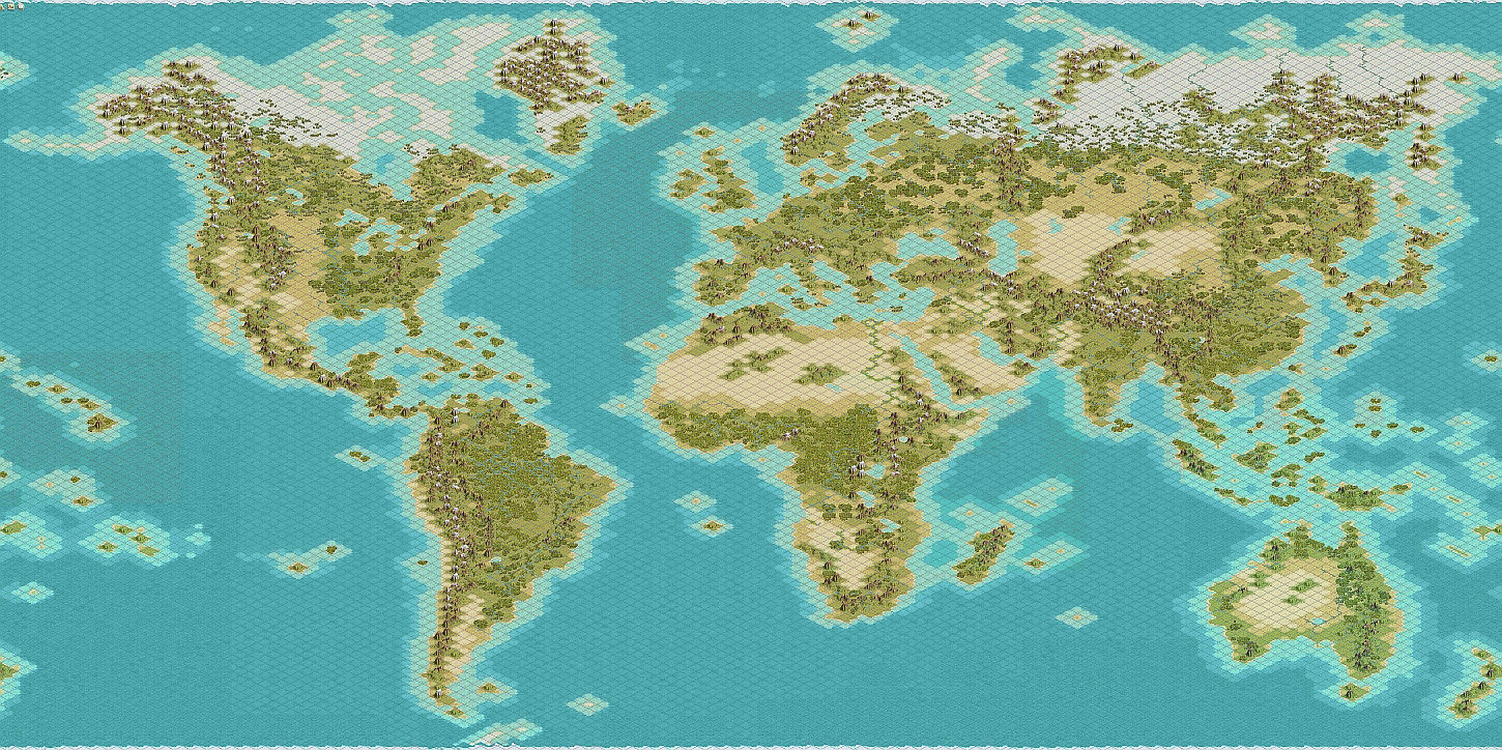 Civ3 Huge Earth Map Playable Civilization 3 world map