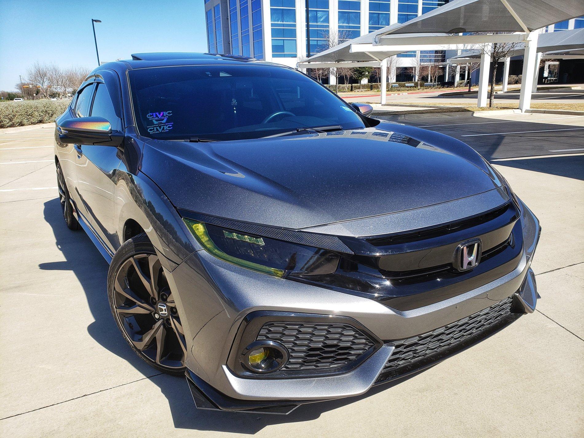 Pics of windshield front visor strip tint? How far should I go down