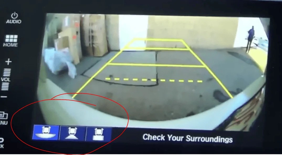 Where is the button or knob where you adjust the backup camera on my