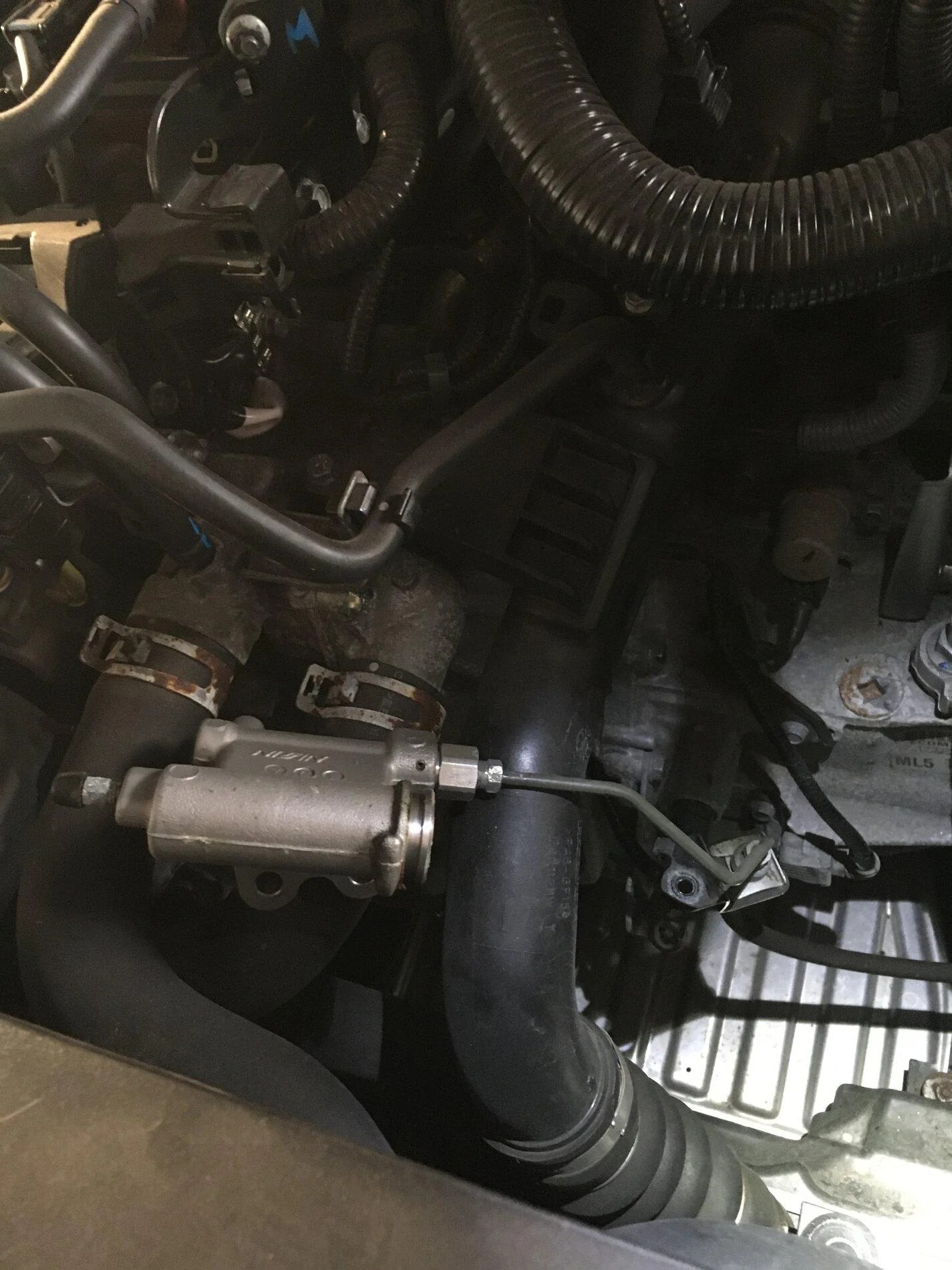 Burnt grease inside of the clutch slave cylinder causing a squeaky