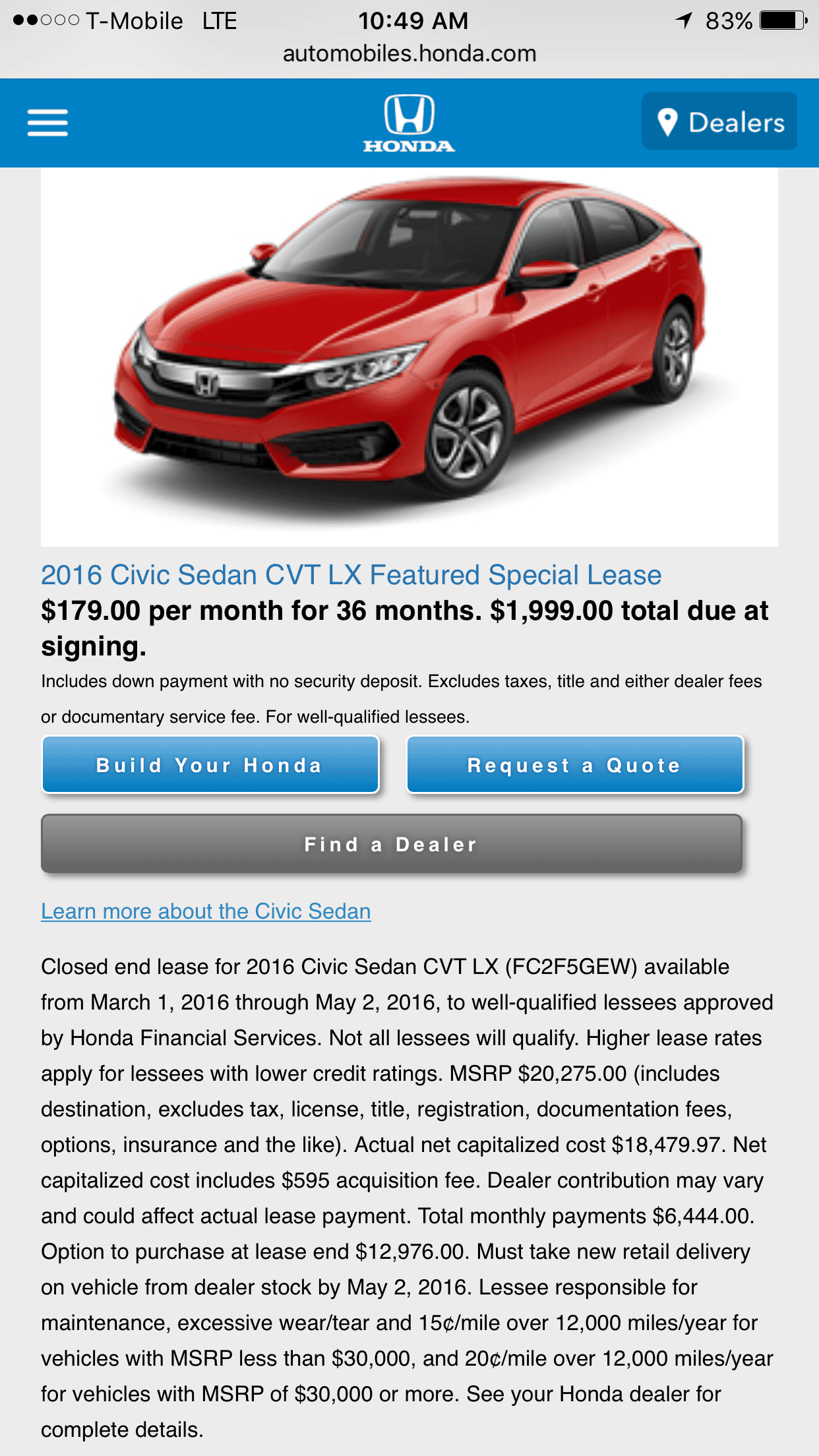 What do you pay lease? Advice? Page 3 2016+ Honda Civic Forum (10th