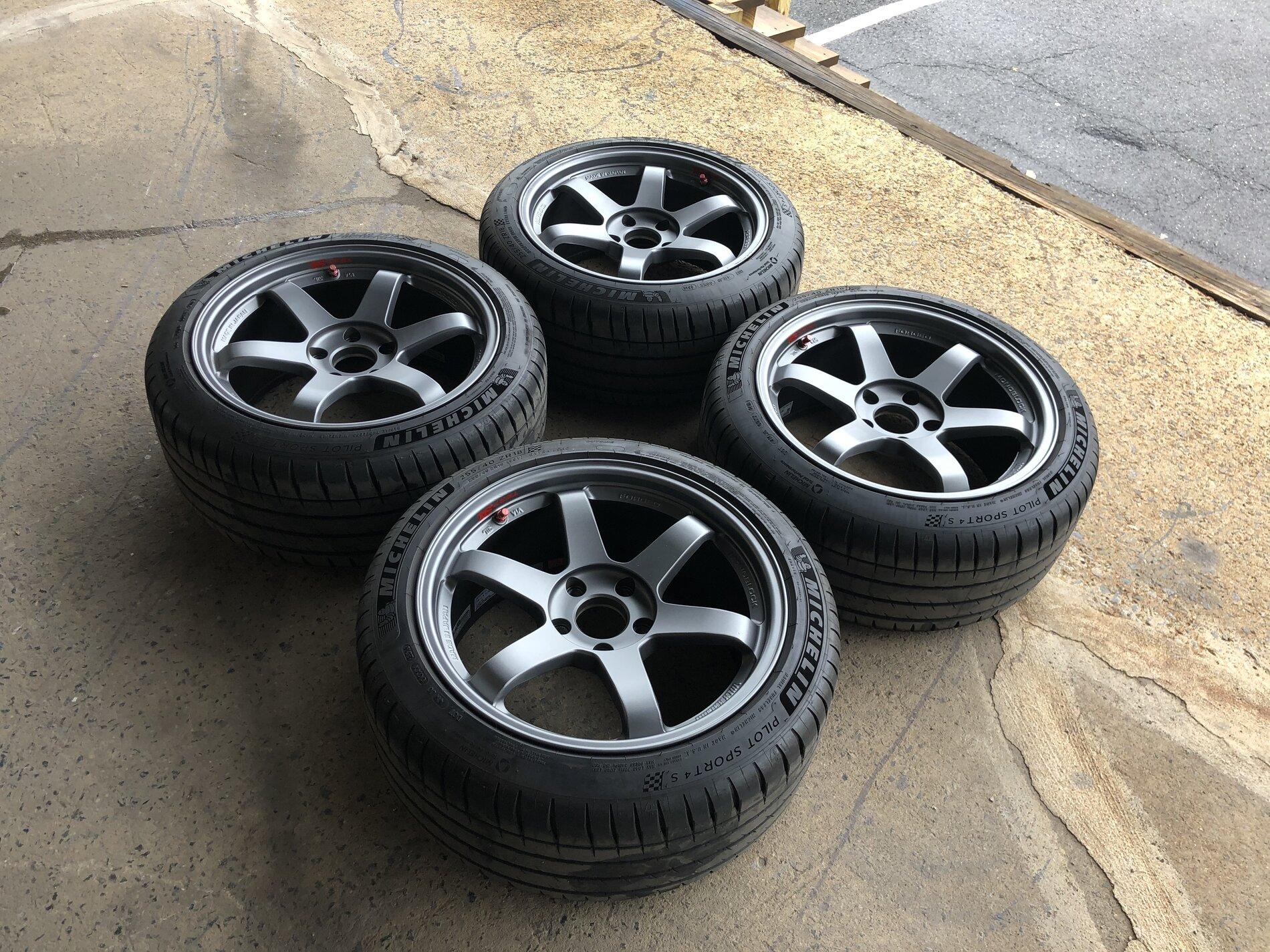 PRICE LOWERED (NJ/NY/PA) FS 18X9.5 +38 RAYS TE37SL TITANIUM GUNMETAL W