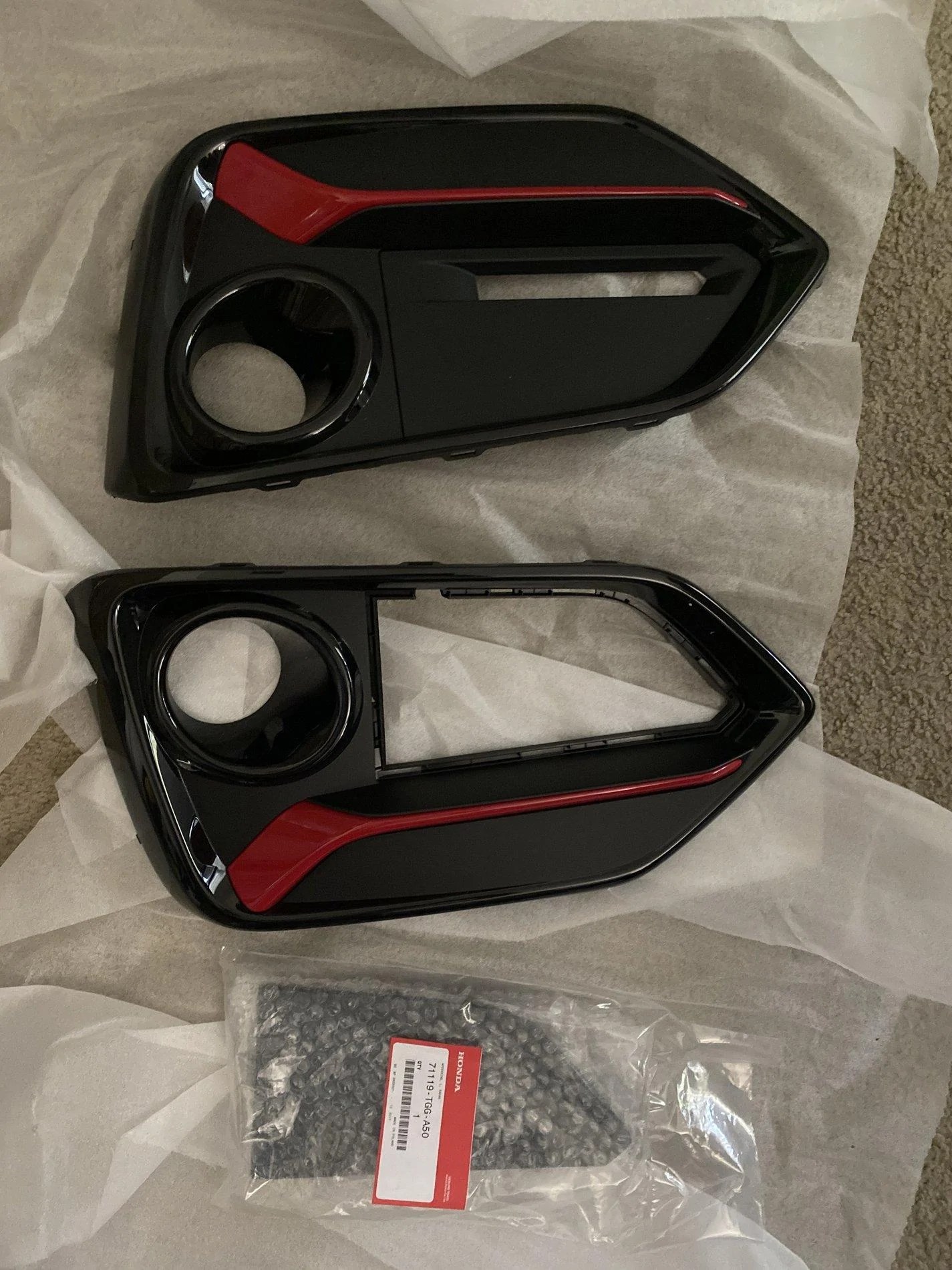 California 2020 Civic Front Bumper Garnishes (Rallye Red) 2016