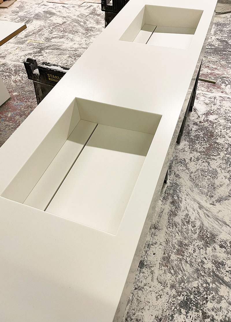 Bespoke Corian Vanity Top CJEM Worksurfaces Corian Suppliers
