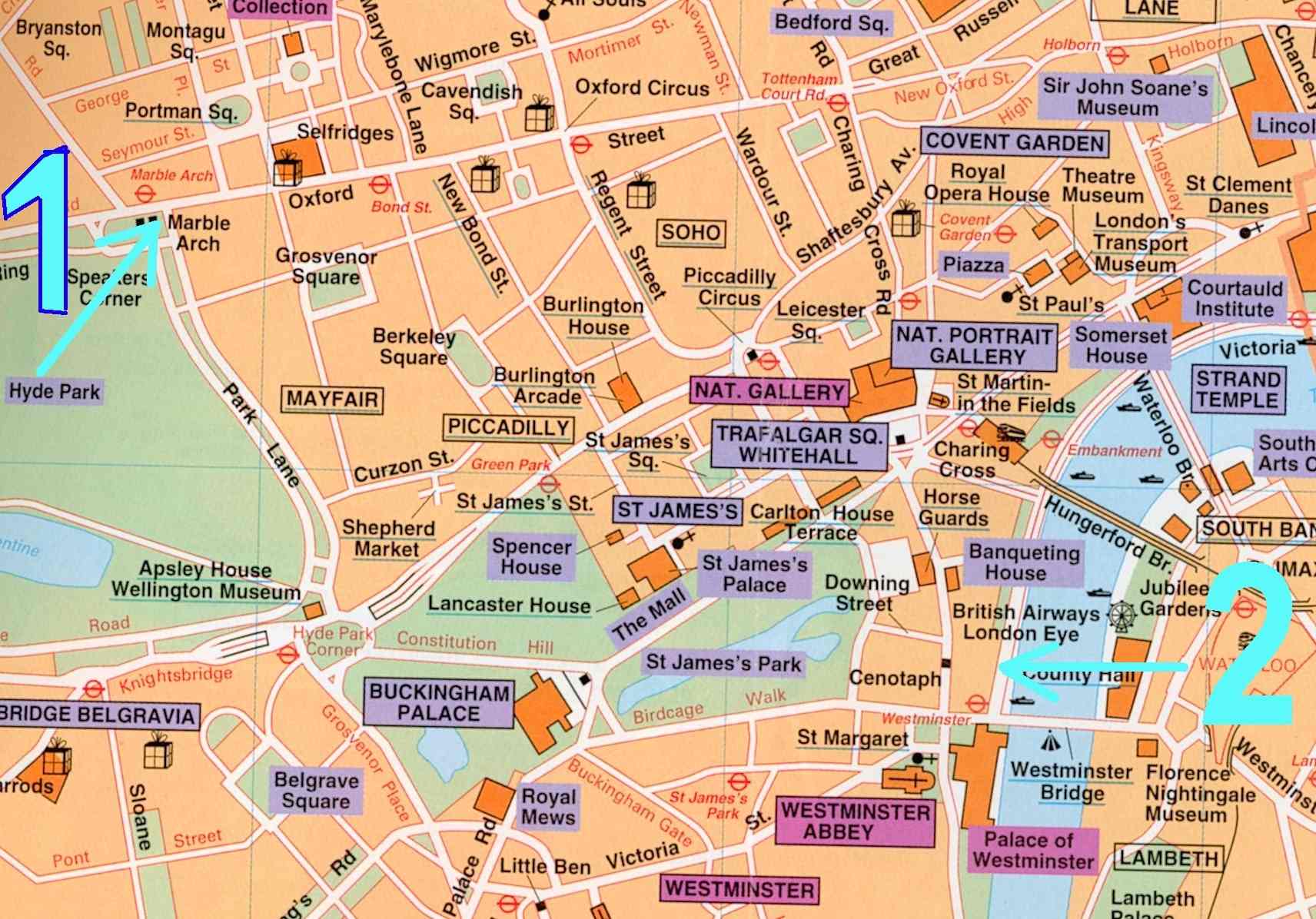 Pain Points De La <I>Carte Banlieue De Londres</I> 20 avril 2011 Voyage des Ados à Londres