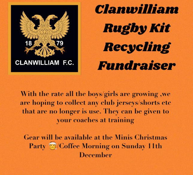 Clan Rugby Kit Recycling Clanwilliam F.C
