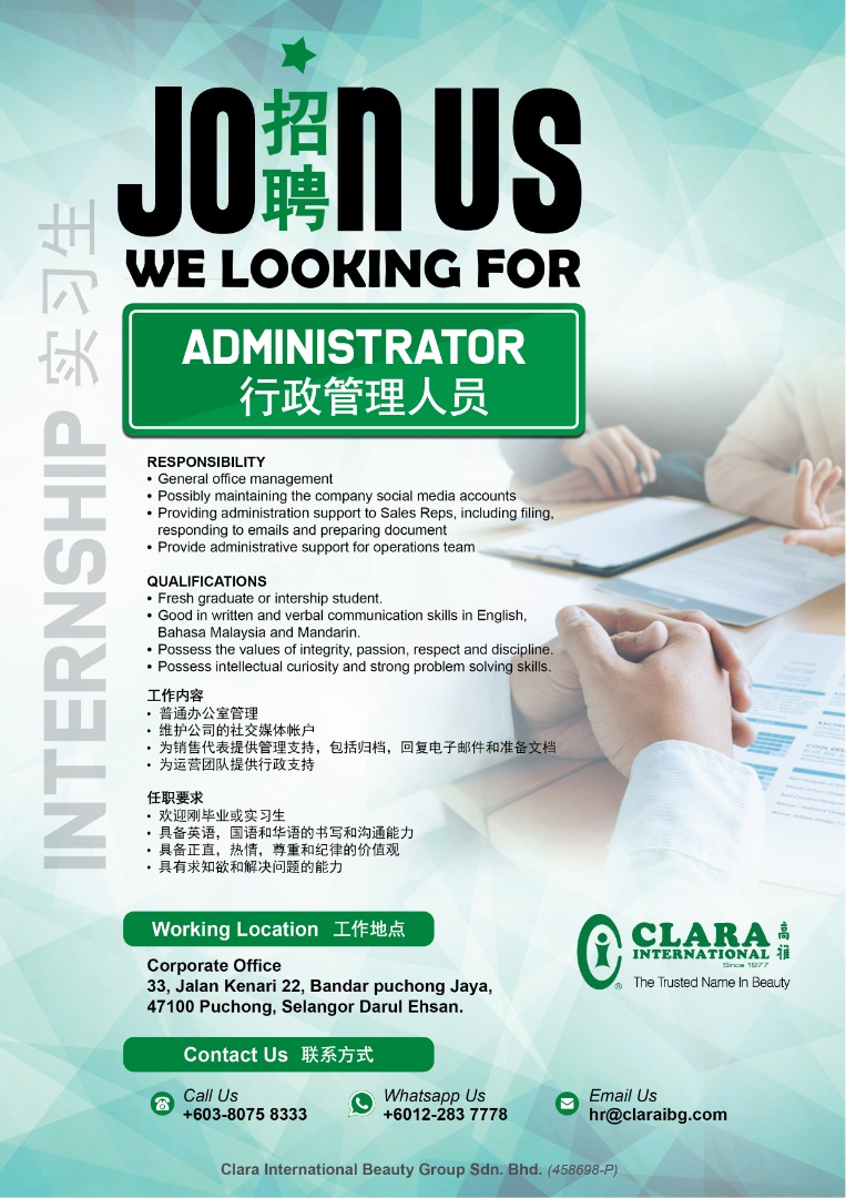 Admin Job Vacancy In Puchong Urgent Jobs In Puchong